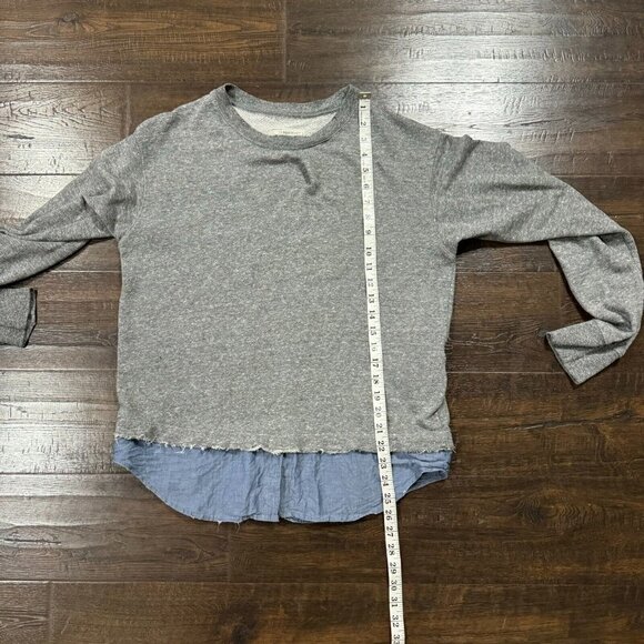 Current Elliott Womens The Detention Sweatshirt Chambray Heather Grey Size 2 - Picture 8 of 8
